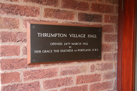 Thrumpton Village Hall Sign